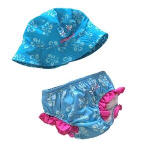 Toddler Girls Aqua SwimSchool Bottoms and Bucket Hat 18-24 Month
